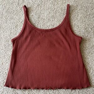 Old Navy women’s 2XL women’s cropped lettuce edge tank top - burnt orange